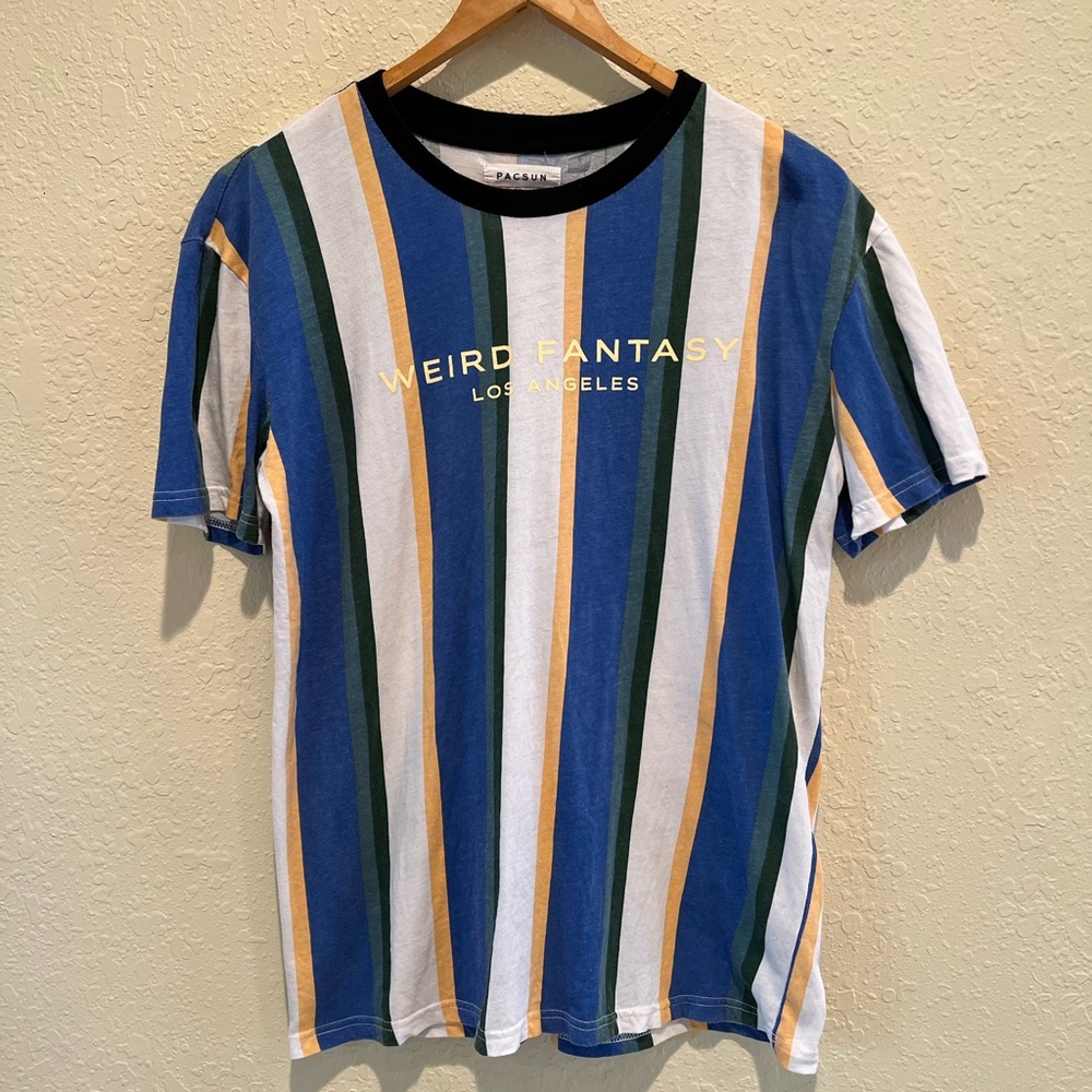 ❣️2/$25❣️ Weird Fantasy PACSUN striped men’s T-shirt | SMALL